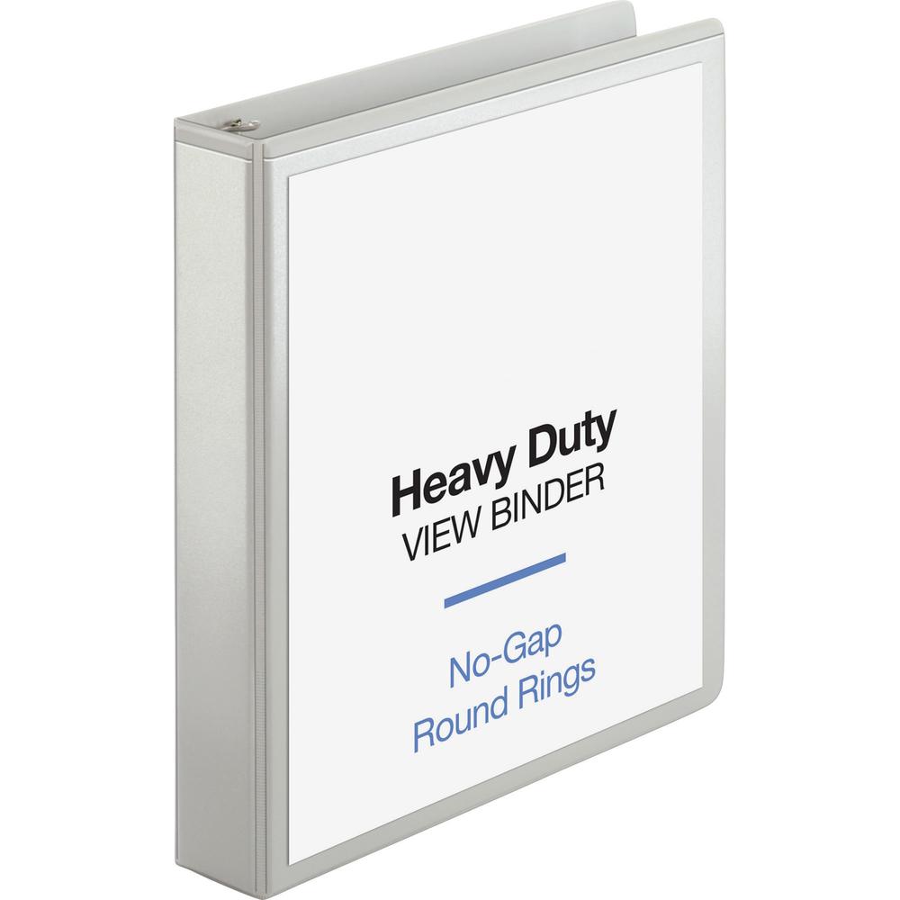Business Source Round-ring View Binder - 1 1/2" Binder Capacity - Letter - 8 1/2" x 11" Sheet Size - 350 Sheet Capacity - Fastener: Round Ring - Pocket: 2, Internal - Polypropylene, Chipboard, Board -. Picture 1