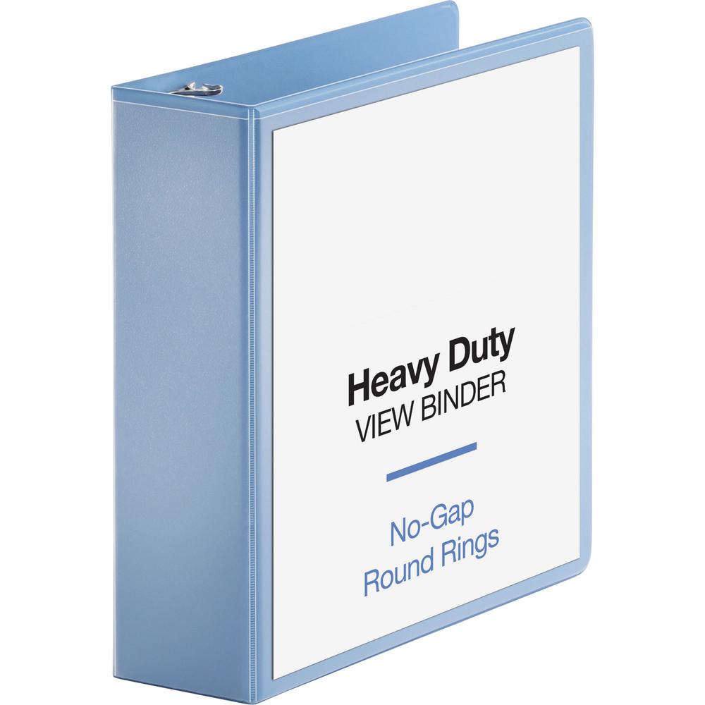 Business Source Round-ring View Binder - 3" Binder Capacity - Letter - 8 1/2" x 11" Sheet Size - 625 Sheet Capacity - Round Ring Fastener(s) - 2 Internal Pocket(s) - Polypropylene, Chipboard, Board - . Picture 1