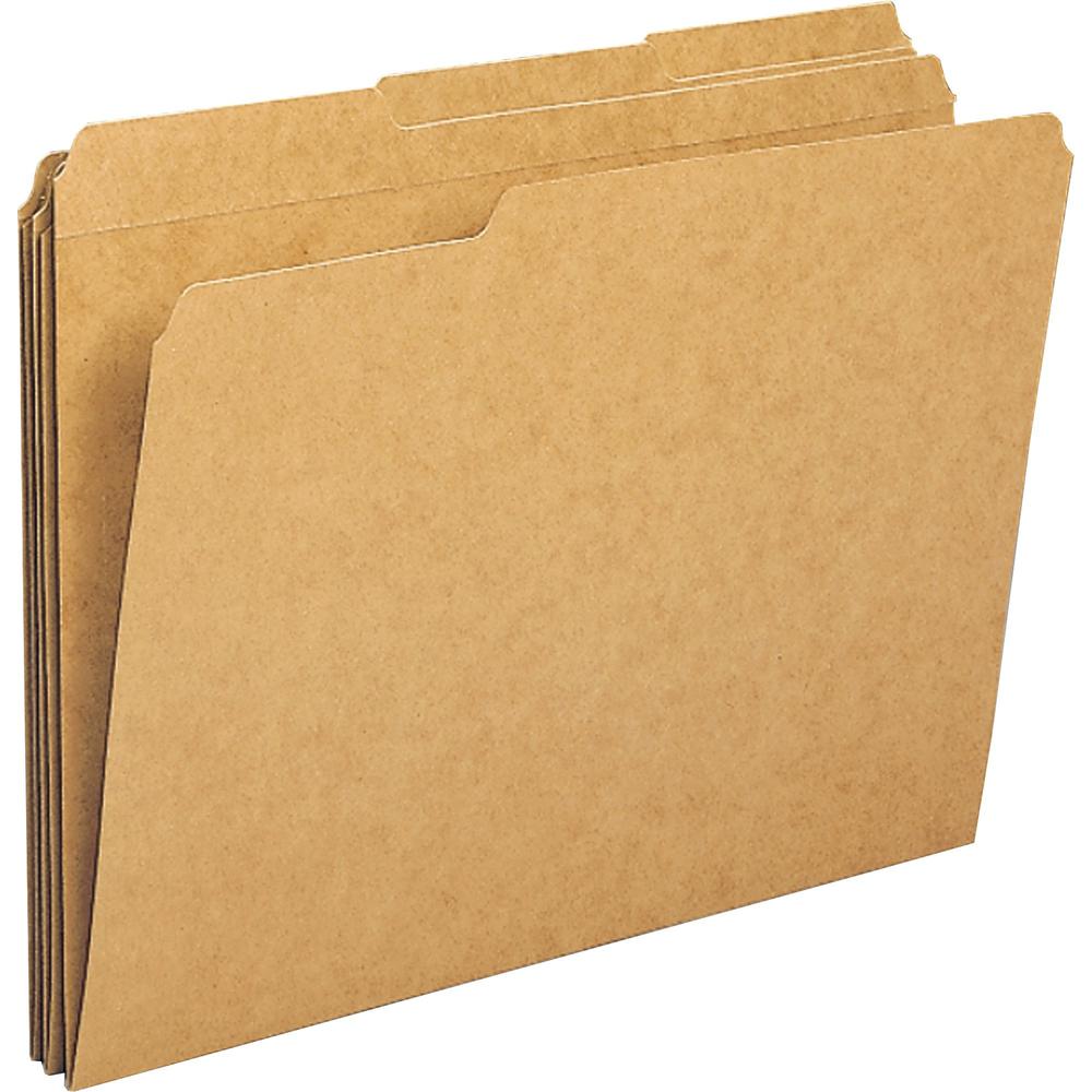 Business Source 1/3 Tab Cut Letter Recycled Classification Folder - 8 1/2" x 11" - Top Tab Location - Assorted Tab Position - 11 pt. - 10% Recycled - 100 / Box. Picture 1