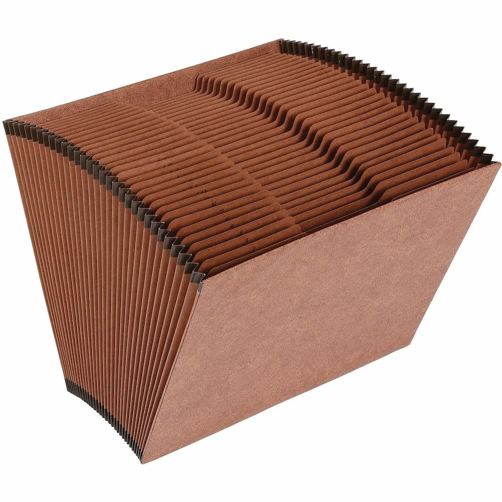 Business Source Letter Recycled Expanding File - 8 1/2" x 11" - 31 Pocket - Brown - 30% Recycled - 1 Each. Picture 1