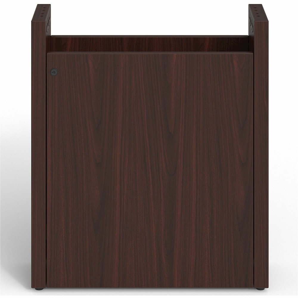 Lorell Prominence 2.0 Modular Table Base with Door - Mahogany Base - 28" Height x 24" Width x 8" Depth - Office - Assembly Required - Laminate Base Material - 1 Each. Picture 1