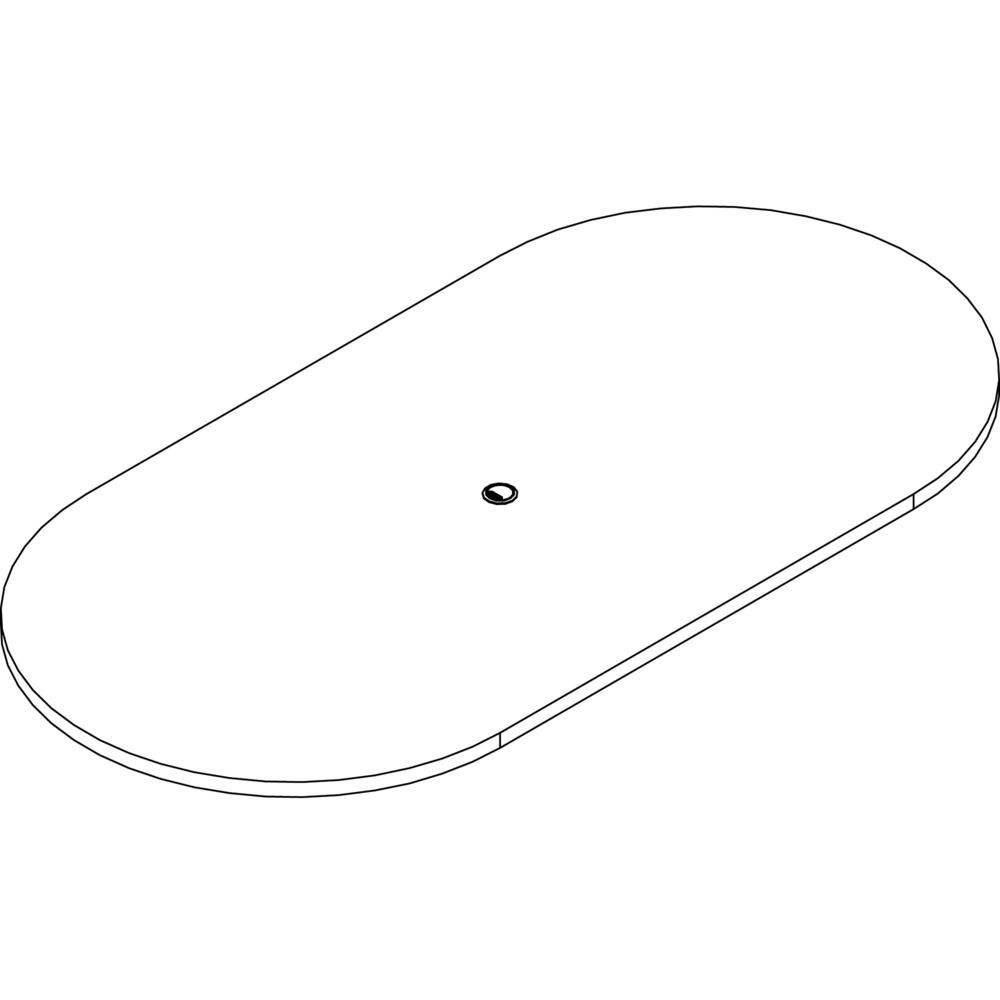Lorell Prominence 2.0 Racetrack Conference Tabletop - Espresso Racetrack, Laminated Top - 96" Table Top Width x 48" Table Top Depth x 1.50" Table Top Thickness - Conferencing - Assembly Required - Par. Picture 1