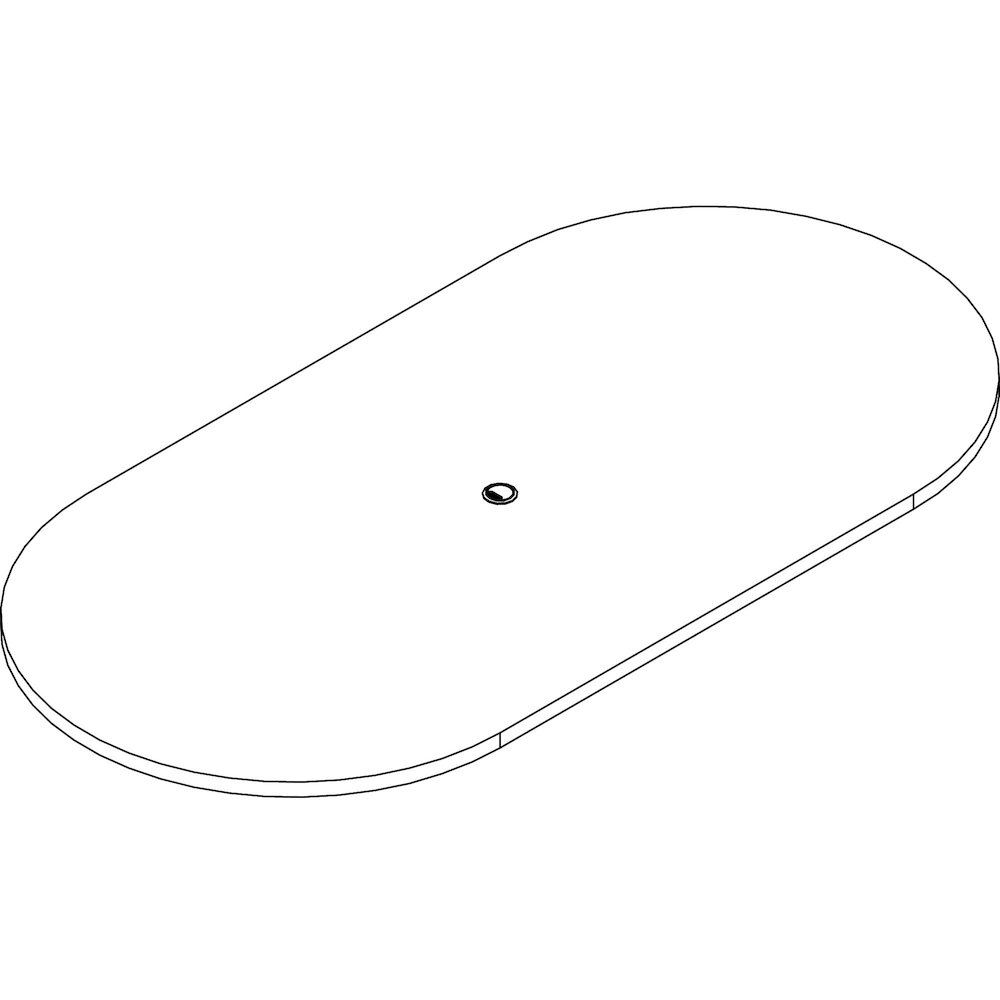 Lorell Prominence 2.0 Racetrack Conference Tabletop - Mahogany Racetrack, Laminated Top - 96" Table Top Width x 48" Table Top Depth x 1.50" Table Top Thickness - Conferencing, Office - Assembly Requir. Picture 1