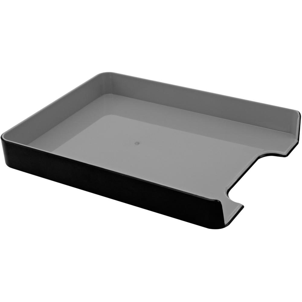Advantus Fusion Letter Tray - 1.7" Height x 10" Width12.8" Length%Desktop - Black - Plastic - 1 Each. Picture 1
