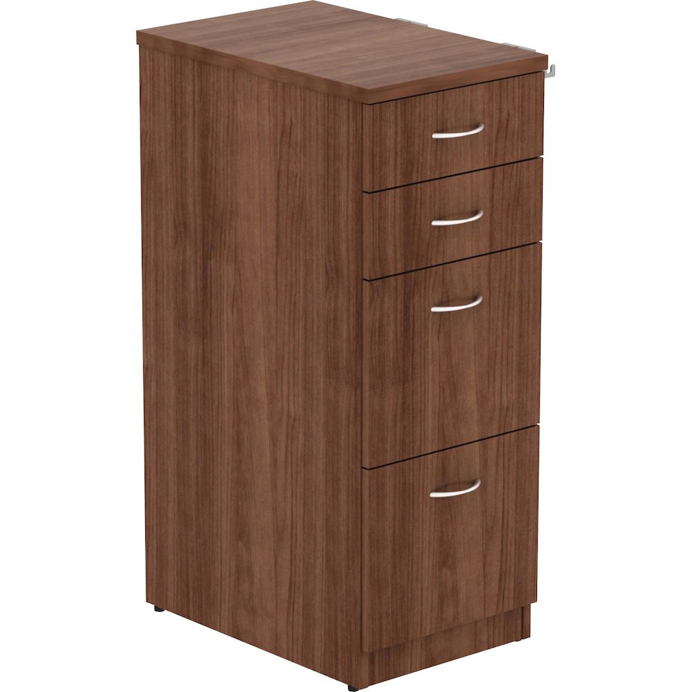 Lorell Relevance Series 4-Drawer File Cabinet - 40.4" Height x 15.5" Width x 23.6" Depth - Total Drawer(s): 4 - Material: Laminate - Finish: Walnut - 1 Each. Picture 1