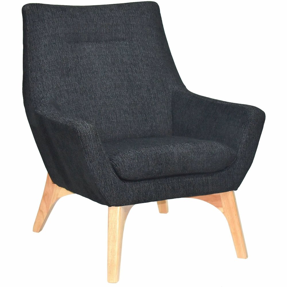 Lorell Quintessence Collection Upholstered Chair - Black Seat Color - Black Back Color - Low Back - Four-legged Base - 1 Each. Picture 1