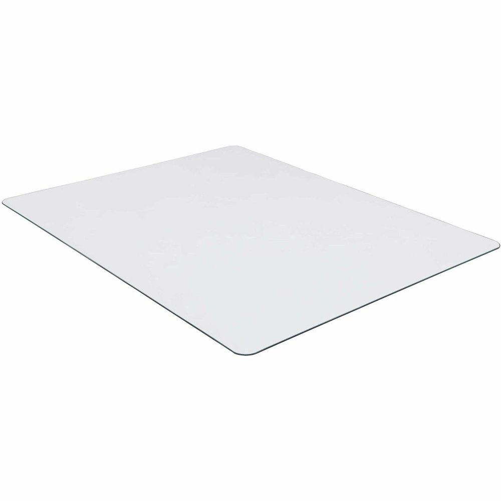 Lorell Tempered Glass Chairmat - Carpet, Hardwood Floor, Marble, Hard Floor - 60" Length x 48" Width x 0.250" Thickness - Rectangular - Tempered Glass - Clear - 1 Each. Picture 1