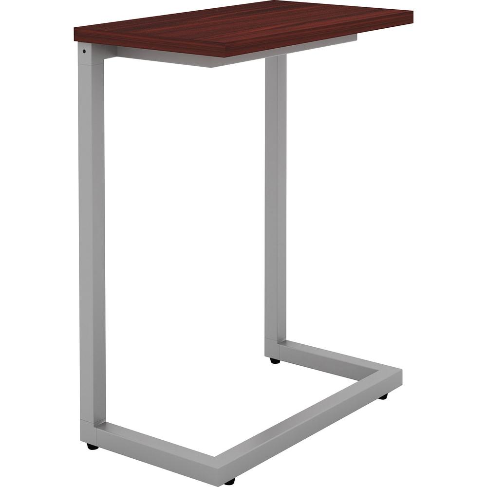 Lorell Quintessence Collection Cantilever Table - Mahogany Rectangle Top - Cantilever Base - 9.90" Table Top Length x 17.40" Table Top Width - 26.50" Height - 1 Each. Picture 1