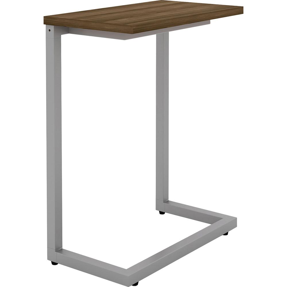 Lorell Quintessence Collection Cantilever Table - Walnut Rectangle Top - Cantilever Base - 9.90" Table Top Length x 17.40" Table Top Width - 26.50" Height - Assembly Required - 1 Each. Picture 1
