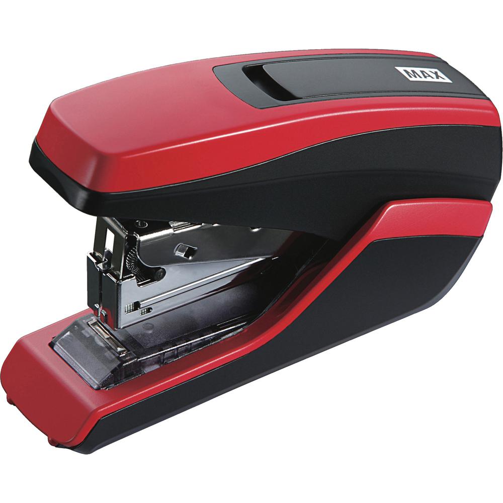 MAX HD-55FL Half-strip Stapler - 35 of 80g/m² Paper Sheets Capacity - 100 Staple Capacity - Half Strip - 24/6mm, 26/6mm Staple Size - 1 Each - Red, Black. Picture 1
