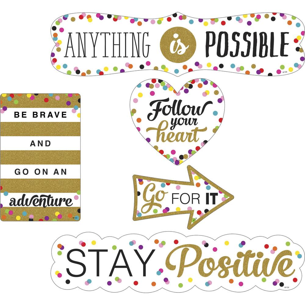Teacher Created Resources Confetti Positive Accents - Residue-free, Write on/Wipe off - Multicolor - 1 / Pack. Picture 1