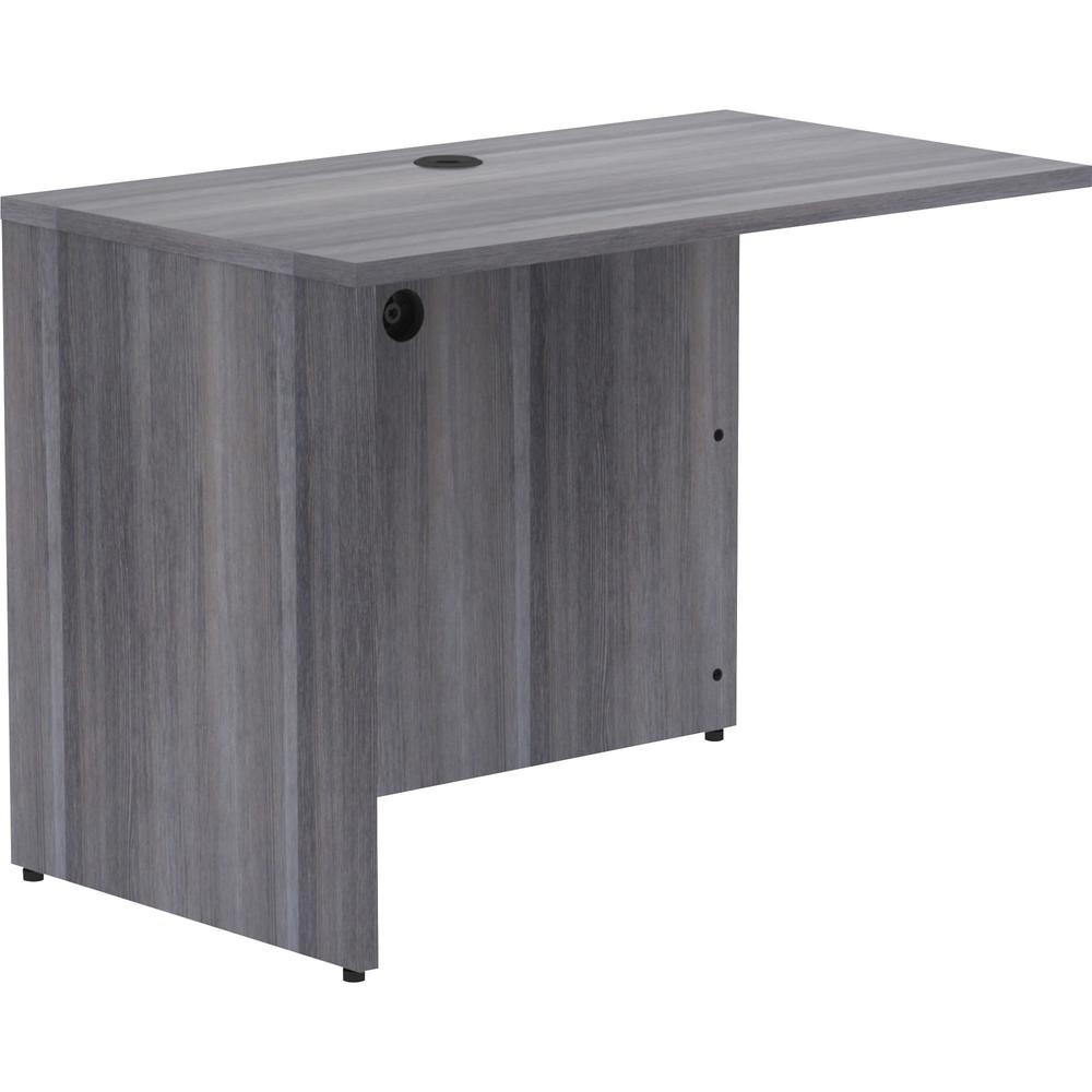 Lorell Essentials Series Return Shell - 29.5" Height x 42" Width x 24" Depth, 1" Thickness Top - Laminate, Weathered Charcoal Table Top - Modesty Panel, Grommet, Durable, Adjustable Floor Guide - 1 Ea. Picture 1