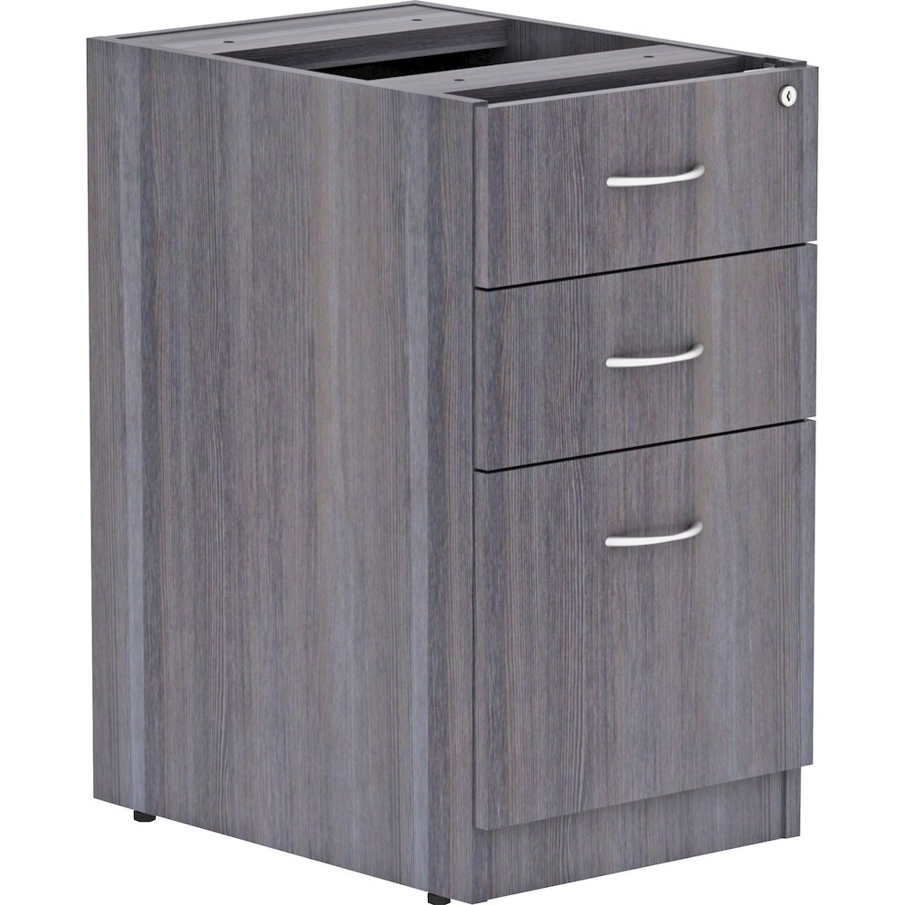 Lorell Essentials Series Box/Box/File Fixed File Cabinet - 28.3" Height x 16" Width x 22" Depth - Finish: Laminate, Weathered Charcoal - File Drawer, Adjustable Floor Guide, Built-in Hangrail - For Fi. Picture 1