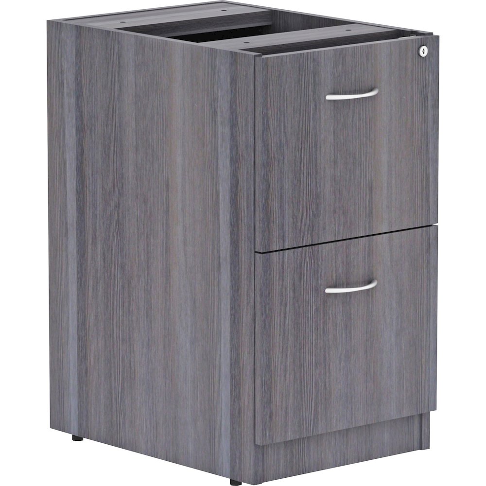 Lorell Essentials Series File/File Fixed File Cabinet - 28.3" Height x 16" Width x 22" Depth - Total Drawer(s): 2 - Finish: Laminate, Weathered Charcoal - File Drawer, Adjustable Floor Guide, Heavy Du. Picture 1