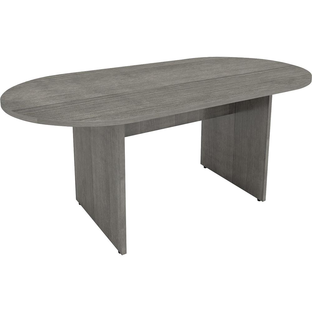 Lorell Essentials Oval Conference Table - Oval - 1.3" Thickness Top, 36" Height x 72" Width x 29.5" Depth - Material: Wood - Finish: Weathered Charcoal, Laminate - Adjustable Floor Guide - For Confere. Picture 1