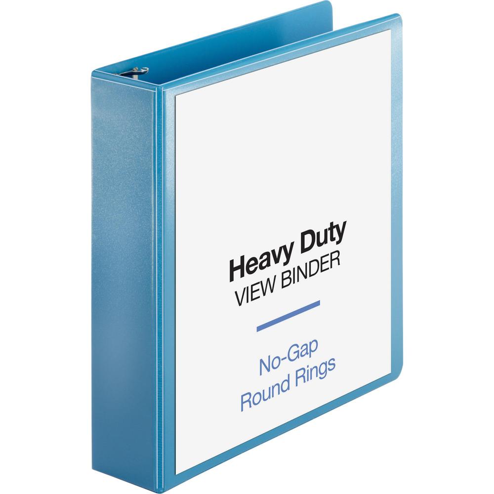 Business Source Premium Round Ring View Binder - 2" Binder Capacity - Letter - 8 1/2" x 11" Sheet Size - 475 Sheet Capacity - Round Ring Fastener(s) - 2 Internal Pocket(s) - Polypropylene, Board, Chip. Picture 1