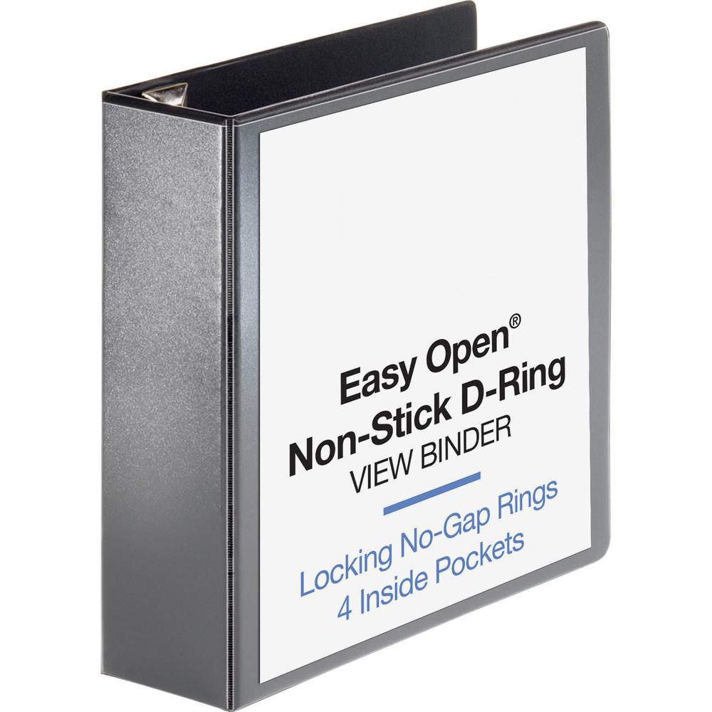 Business Source Locking D-Ring View Binder - 3" Binder Capacity - Letter - 8 1/2" x 11" Sheet Size - 650 Sheet Capacity - D-Ring Fastener(s) - 4 Inside Front & Back Pocket(s) - Polypropylene, Chipboar. Picture 1