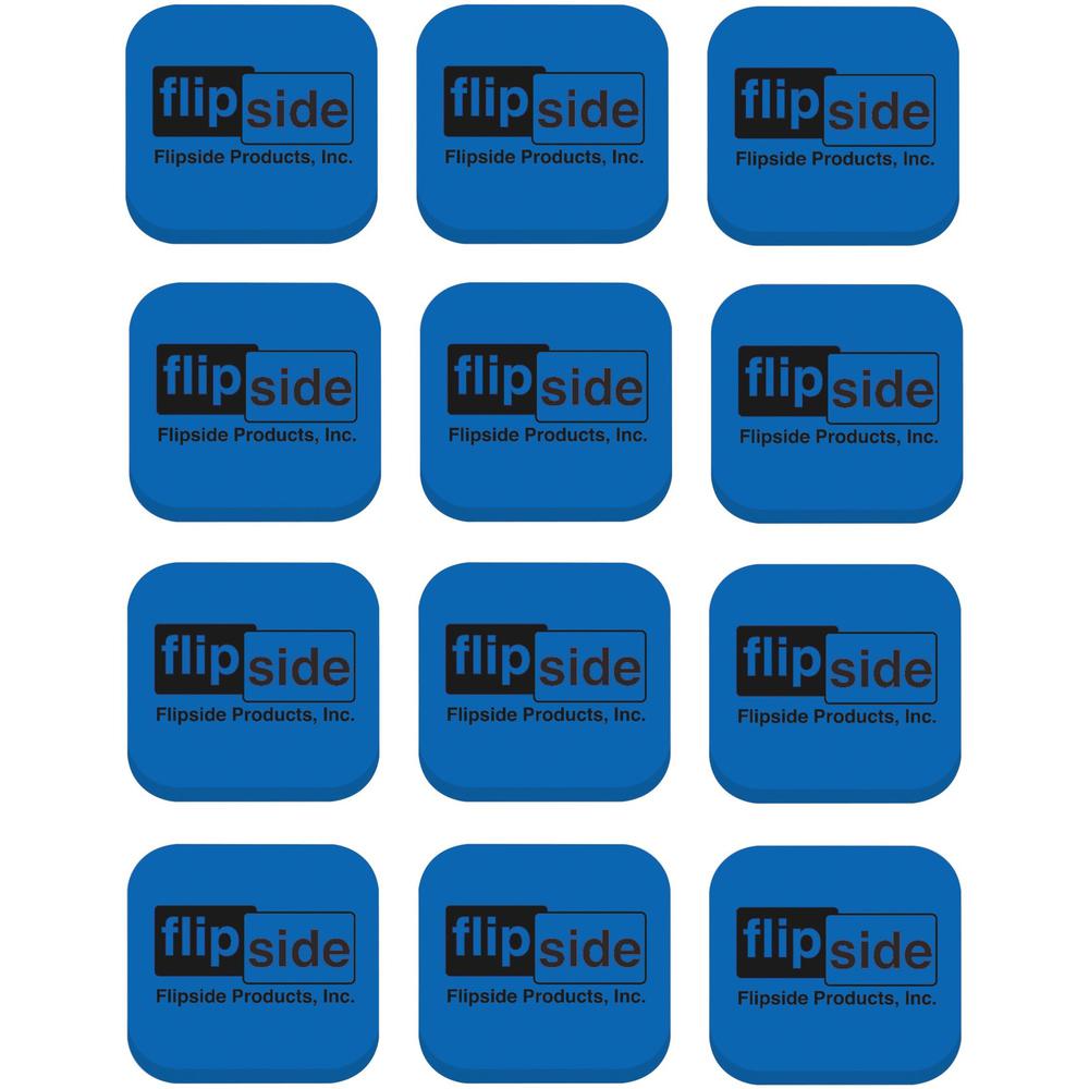 Flipside Magnetic Whiteboard Student Erasers - Blue - Square - EVA Foam - 2" Width x 2" Height x 2" Length - 12 / Pack - Magnetic. Picture 1