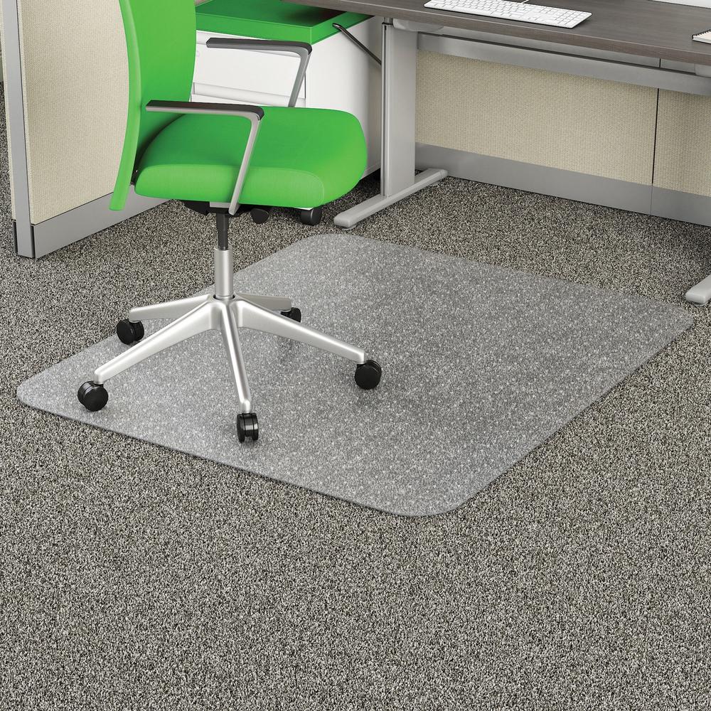 Deflecto EconoMat Chair Mat - Commercial, Carpet - 48" Length x 36" Width x 0.100" Thickness - Rectangular - Clear - 1Each. Picture 1
