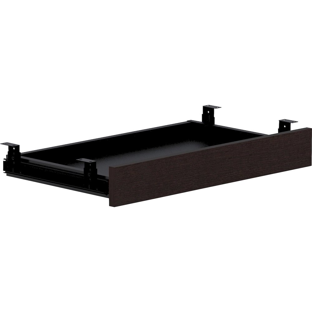Lorell Universal Center Drawer - 5.1" Height x 16.7" Width x 28.4" Length - Finish: Espresso - Durable, Adjustable Drawer Glide - For Desk - 1 Each. Picture 1