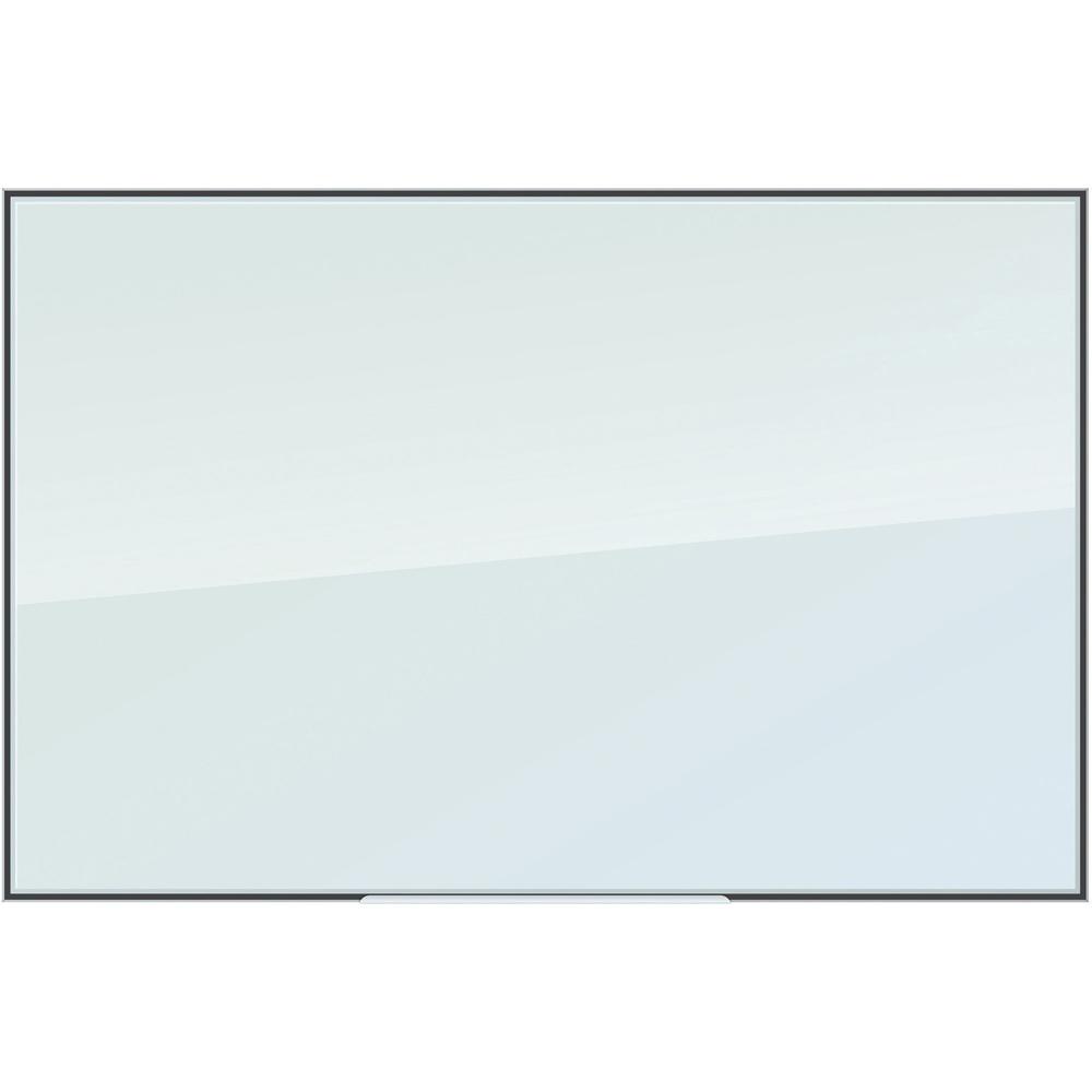 U Brands Glass Non-Magnetic Dry-Erase Board - 36" (3 ft) Width x 24" (2 ft) Height - Frosted White Tempered Glass Surface - White Aluminum Frame - Rectangle - Horizontal/Vertical - 1 Each. Picture 1
