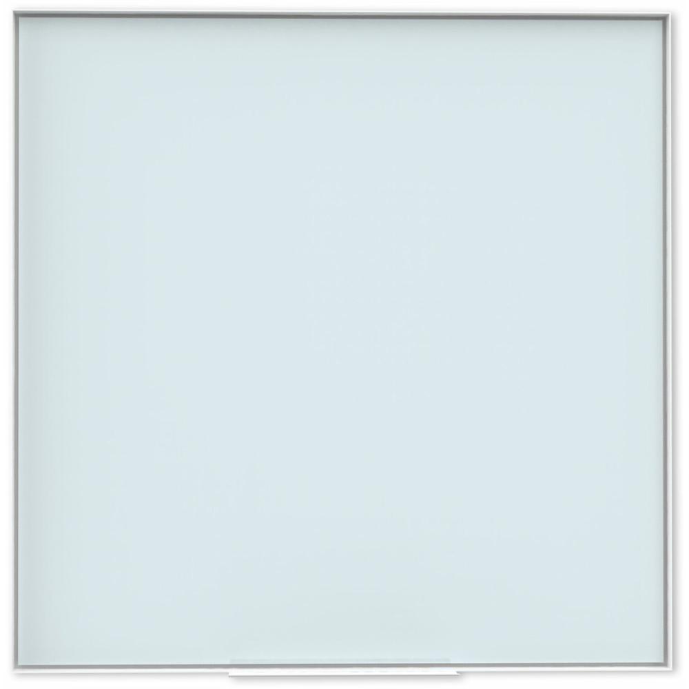 U Brands Glass Non-Magnetic Dry-Erase Board - 36" (3 ft) Width x 36" (3 ft) Height - Frosted White Tempered Glass Surface - White Aluminum Frame - Square - Horizontal/Vertical - 1 Each. Picture 1