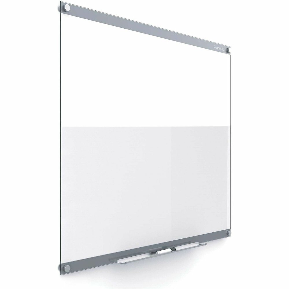 Quartet Infinity Customizable Dry-Erase Board - 36" (3 ft) Width x 24" (2 ft) Height - Clear/White Glass Surface - Rectangle - Horizontal/Vertical - Magnetic - Assembly Required - 1 Each. Picture 1