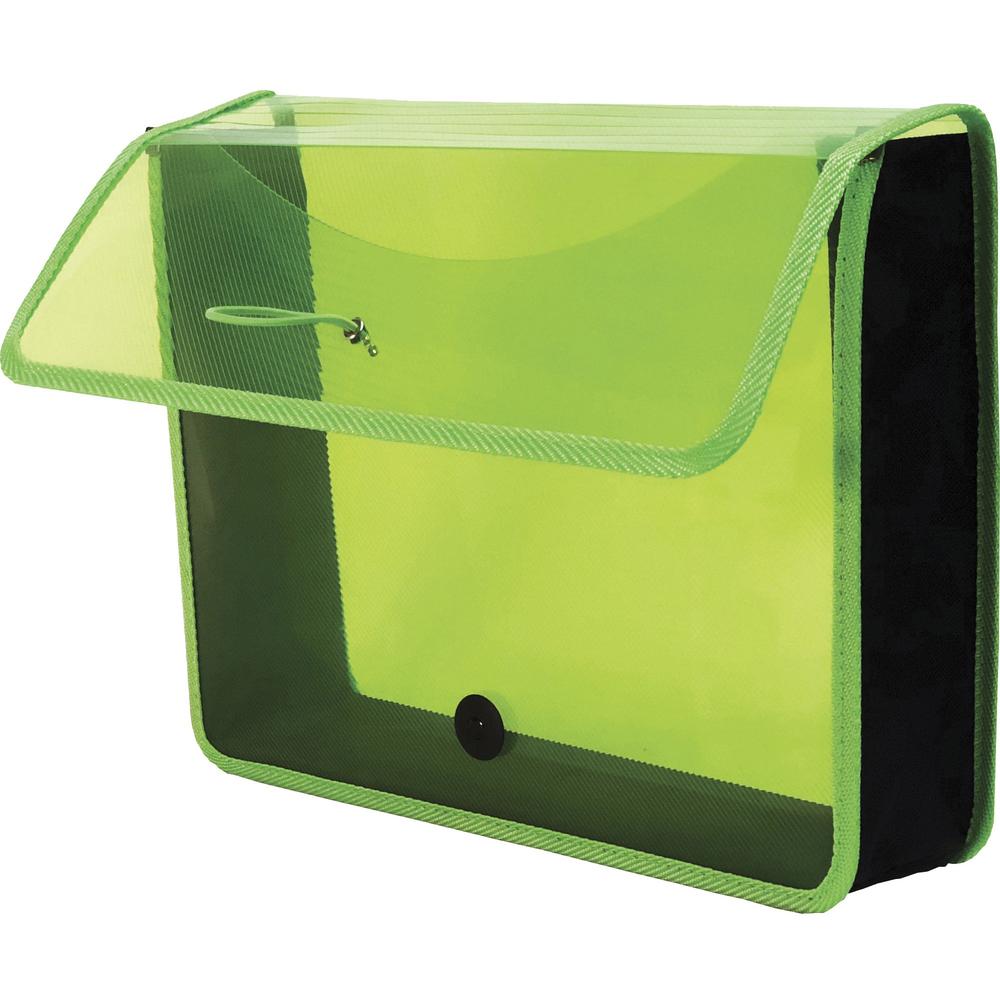 Lion EXPAND-N-FILE Letter File Wallet - 8 1/2" x 11" - 3" Expansion - Transparent Green - 1 Each. Picture 1