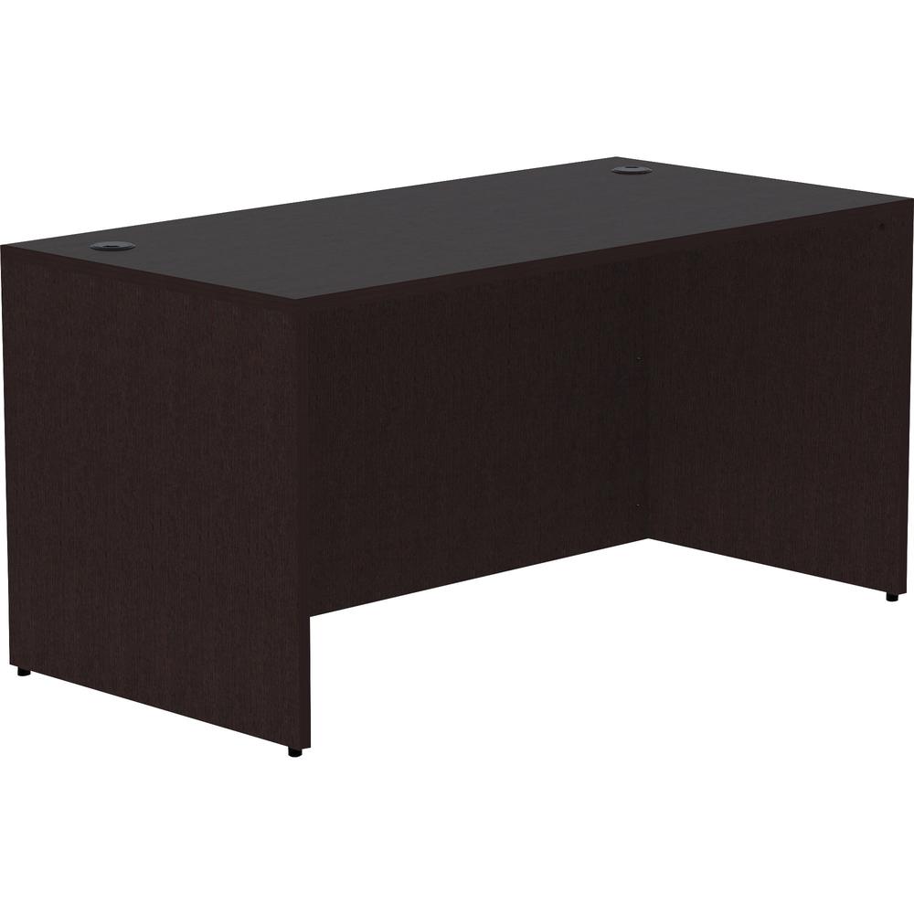 Lorell Essentials Series Rectangular Desk Shell - Rectangle - 29.5" Height x 60" Width x 30" Depth Desk Shell, 1" Thickness Top - Finish: Espresso - 1 Each. Picture 1