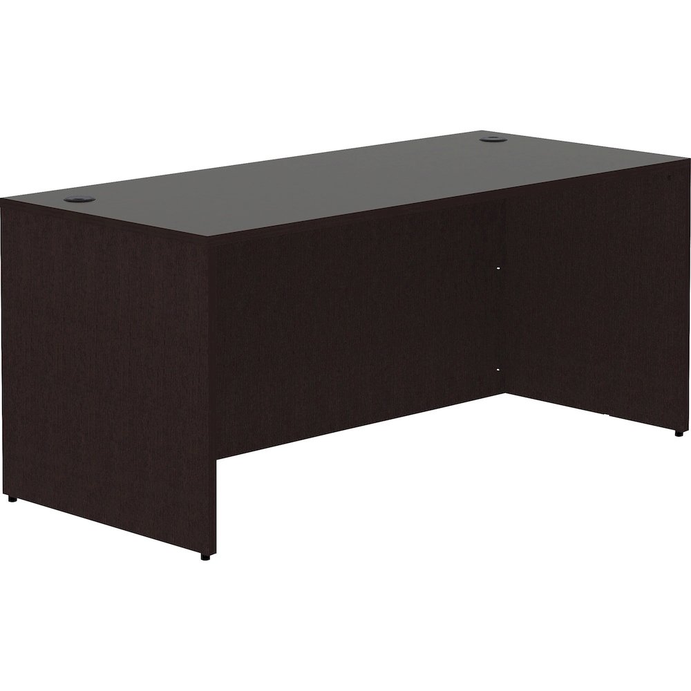 Lorell Essentials Series Rectangular Desk Shell - Rectangle - 29.5" Height x 66" Width x 30" Depth Desk Shell, 1" Thickness Top - Finish: Espresso - 1 Each. Picture 1