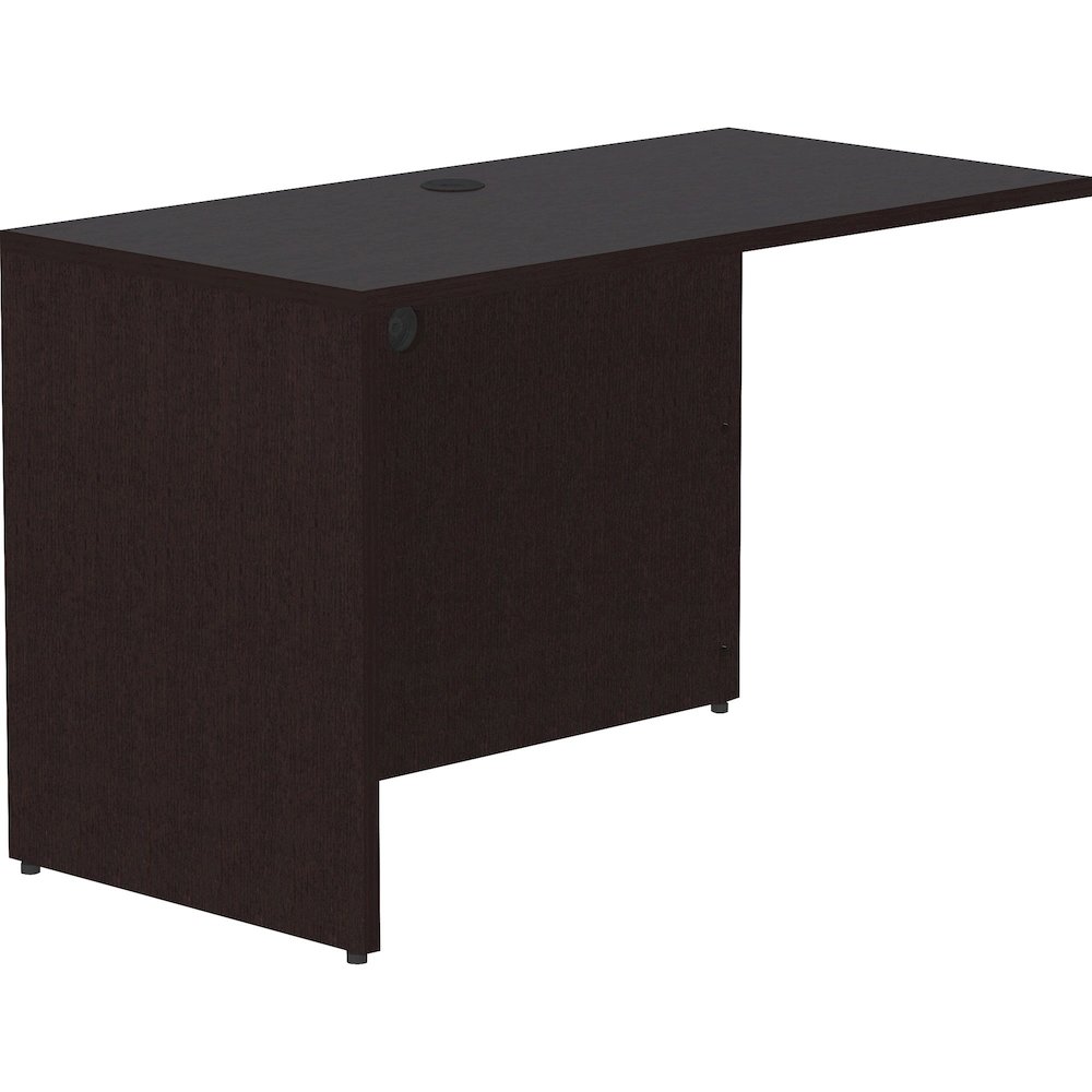 Lorell Essentials Series Return Shell - 29.5" Height x 48" Width x 24" Depth Return Shell, 1" Thickness Top - Finish: Espresso - Grommet, Adjustable Feet, Durable, Laminated, Cam Lock, Cord Management. Picture 1