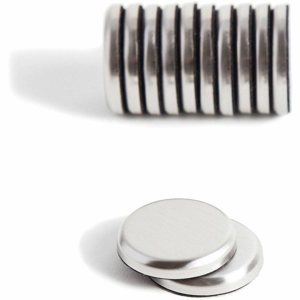 U Brands High Energy Magnets - 1.3" Diameter - Round - Durable - 1 Pack - Brushed Metal. Picture 1