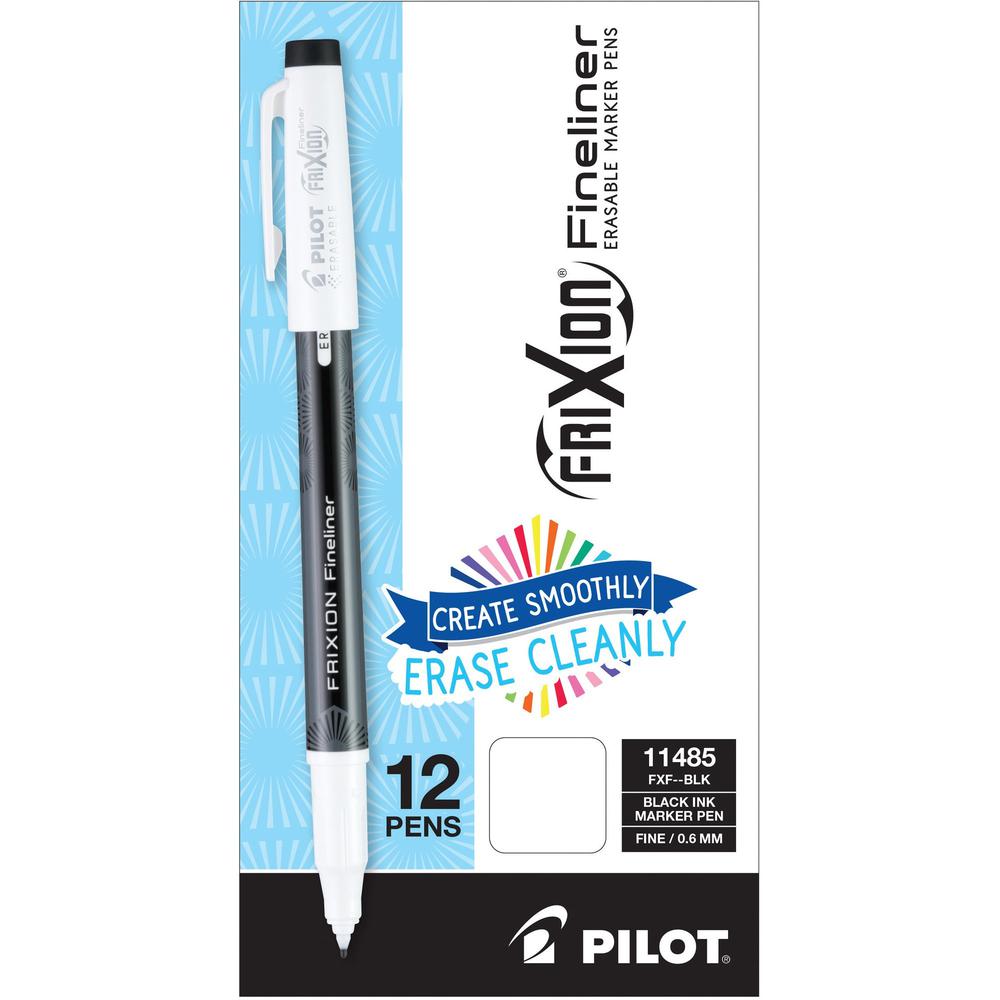Pilot Erasaable Marker Pens - Erasable - Black Ink - Gel-based - Document, Writing - 1 Dozen. Picture 1