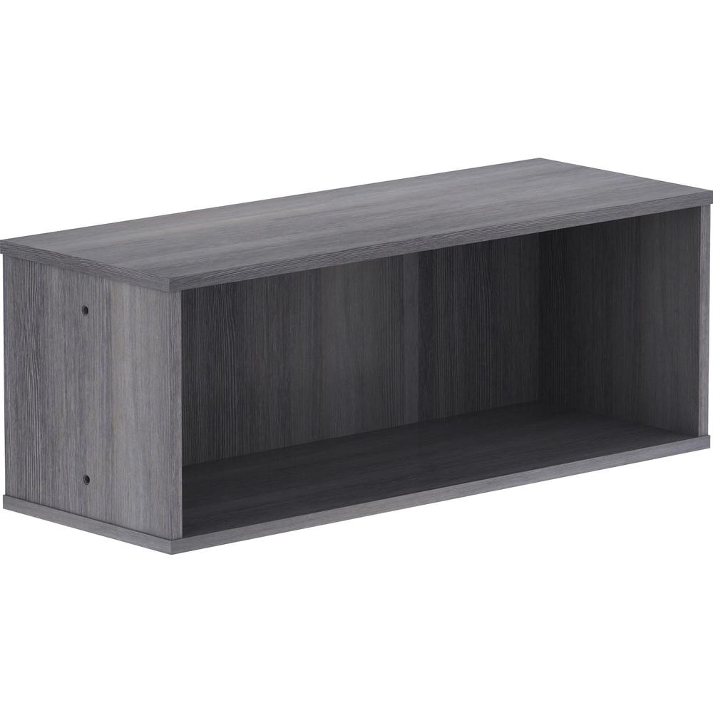 Lorell Panel System Open Storage Cabinet - 12.07" Height x 32.50" Width x 11.75" Depth - Charcoal - Laminate - 1 Each. Picture 1