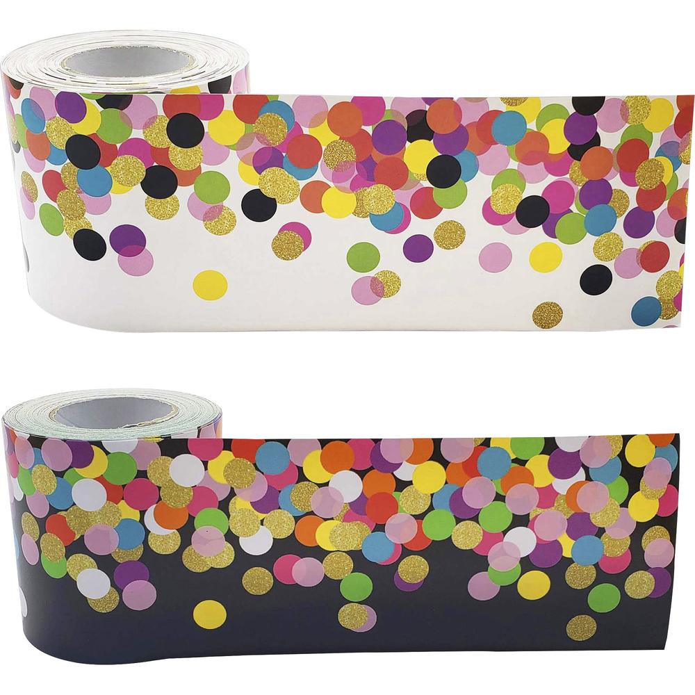 Teacher Created Resources Colorful Confetti Border Trim - Colorful Confetti - Sturdy, Durable - 3" Width x 600" Length - Multicolor - 1 Set. Picture 1