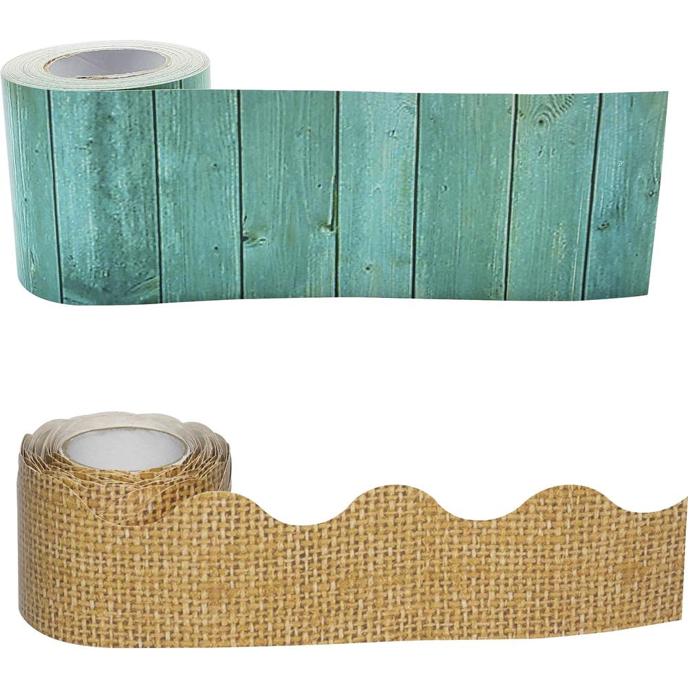 Teacher Created Resources Shabby Chic Border Paper - Shabby Chic - Sturdy, Durable - 3" Width x 600" Length - Multicolor - 1 Set. Picture 1