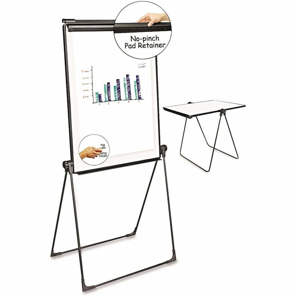 Universal Dry Erase Board - 38" (3.2 ft) Width x 32" (2.7 ft) Height - White Melamine Surface - Black Plastic Frame - 1 Each. Picture 1