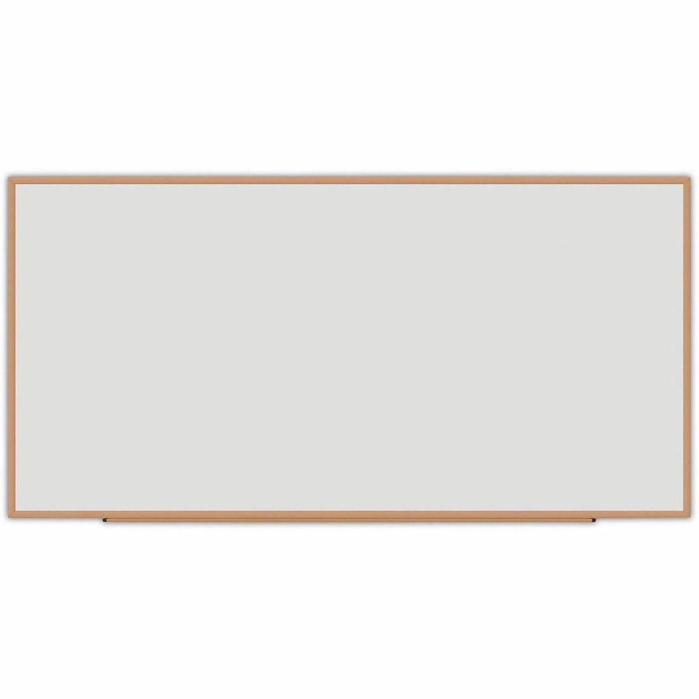 Universal Dry Erase Board - 96" (8 ft) Width x 48" (4 ft) Height - White Melamine Surface - Oak Medium Density Fiber (MDF) Frame - 1 Each. Picture 1