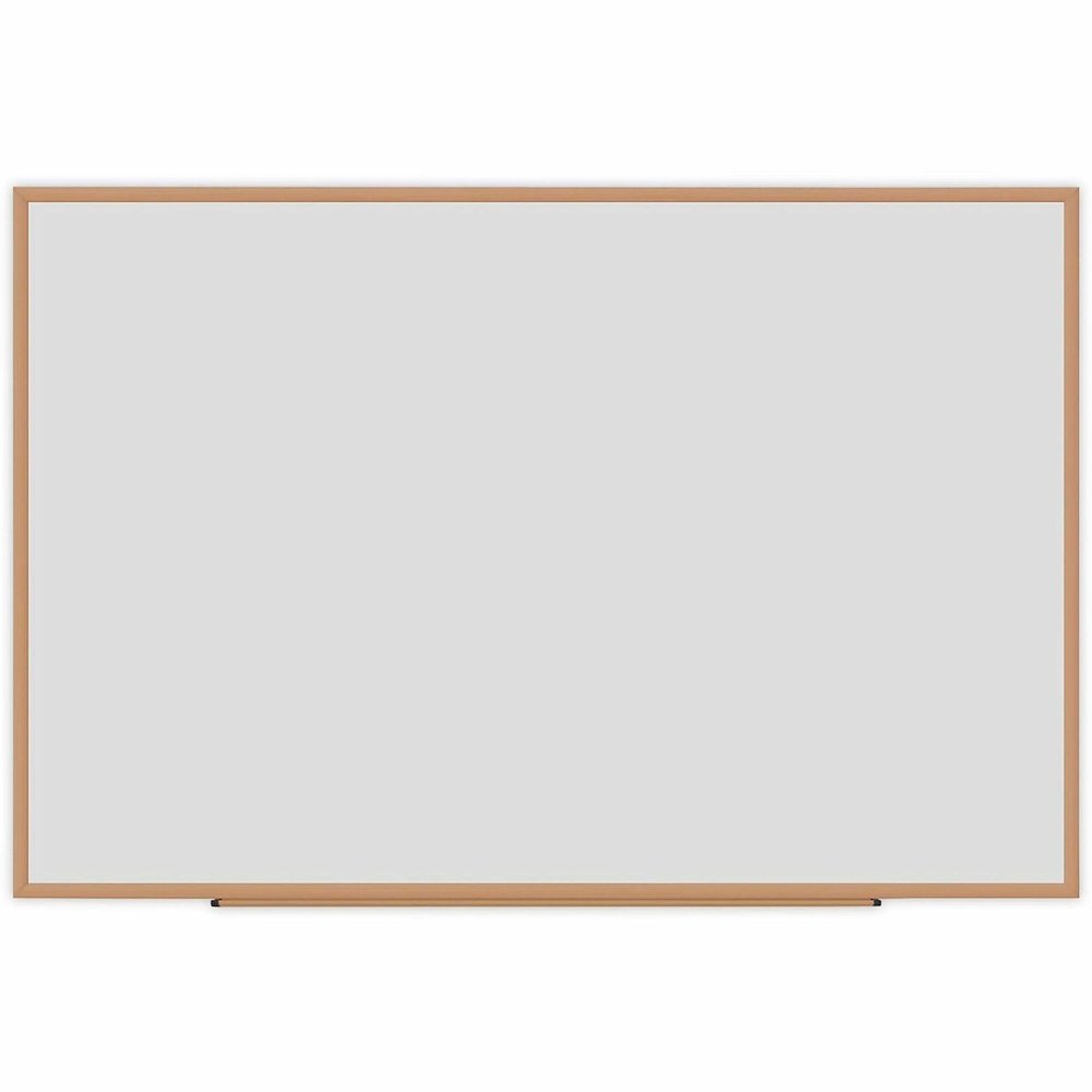 Universal Dry Erase Board - 72" (6 ft) Width x 48" (4 ft) Height - White Melamine Surface - Oak Medium Density Fiber (MDF) Frame - 1 Each. Picture 1