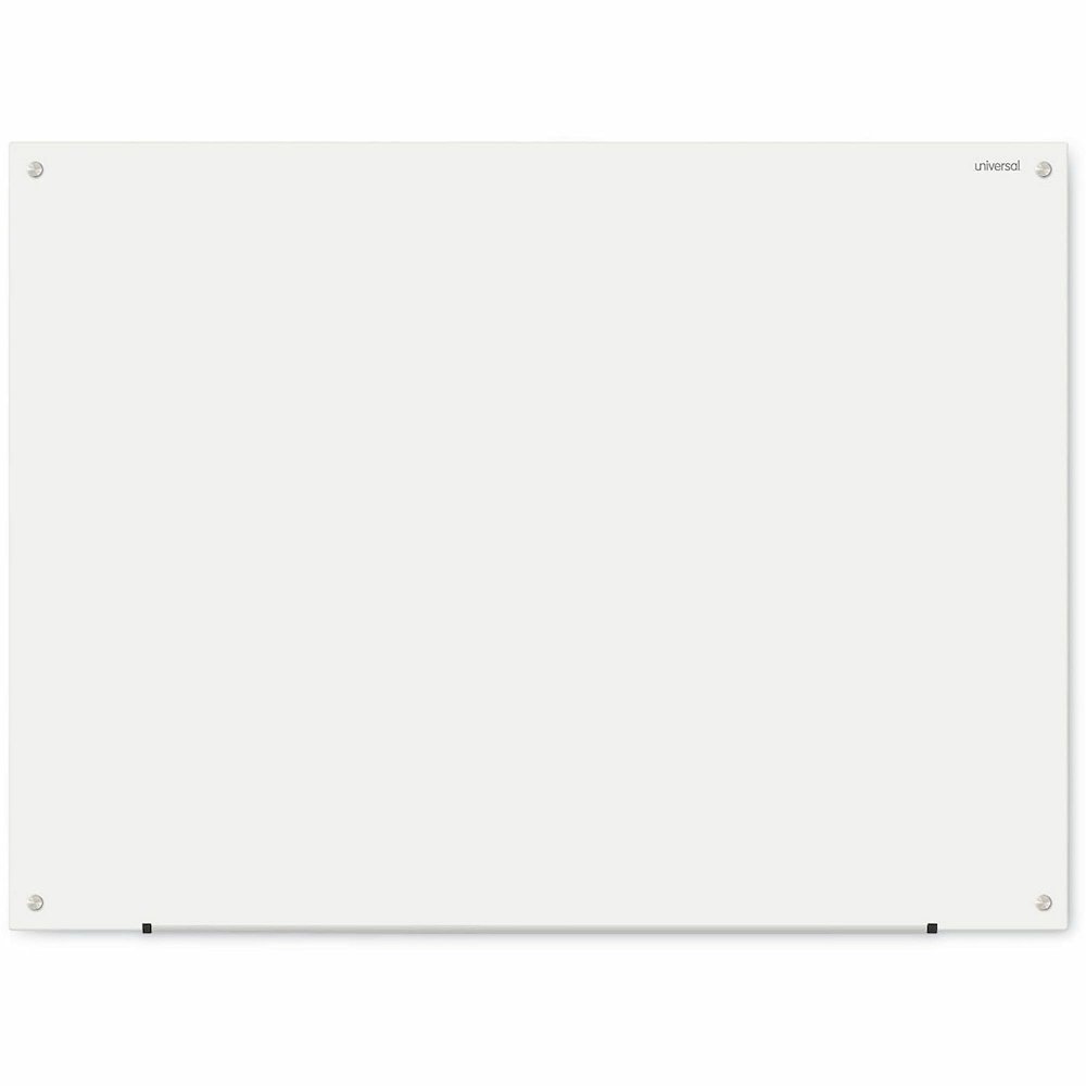 Universal Frameless Glass Marker Board, 48" x 36" , White Surface - 48" (4 ft) Width x 36" (3 ft) Height - White Glass Surface - 1 Each. Picture 1
