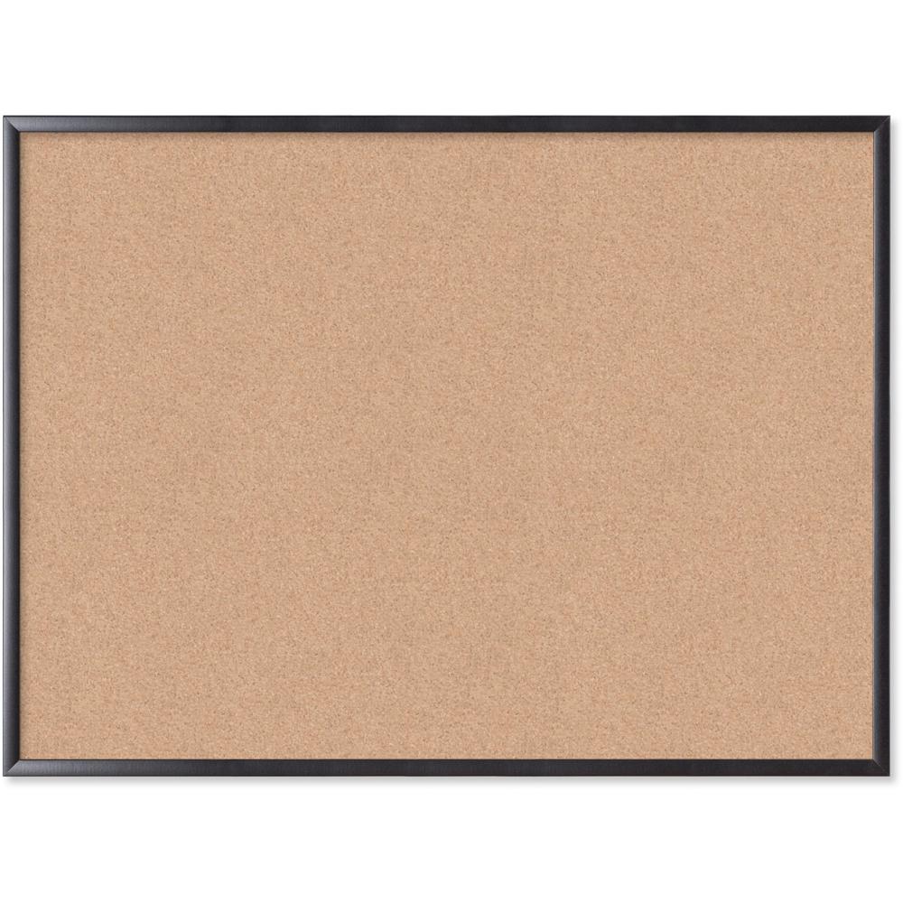 U Brands Cork Bulletin Board - 36" Board Height x 48" Board Width - Natural Cork Surface - Self-healing, Durable, Mounting System, Tackable, Sturdy - Black Wood Frame - 1 Each. Picture 1