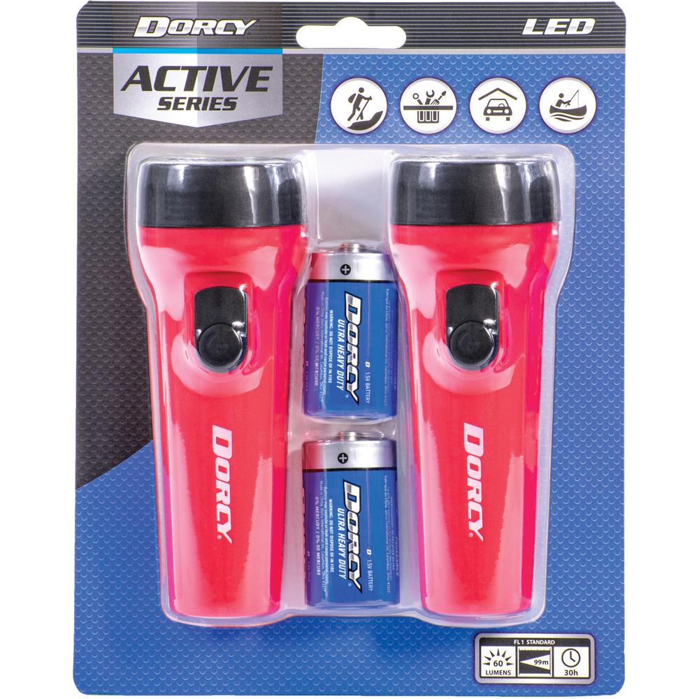 Dorcy LED Flashlights Pack - LED - 1 x D - Battery - Plastic - Weather Resistant - Blue - 1 Pack. Picture 1