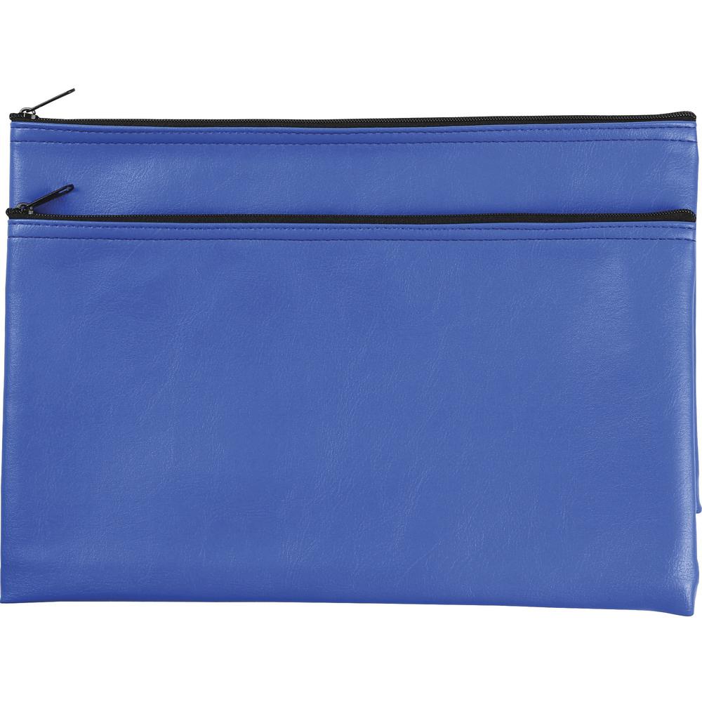 Sparco Carrying Case (Wallet) Cash, Check, Receipt, Office Supplies - Blue - Polyvinyl Chloride (PVC) Body - 11" Width x 6" Depth - 2 / Pack. Picture 1