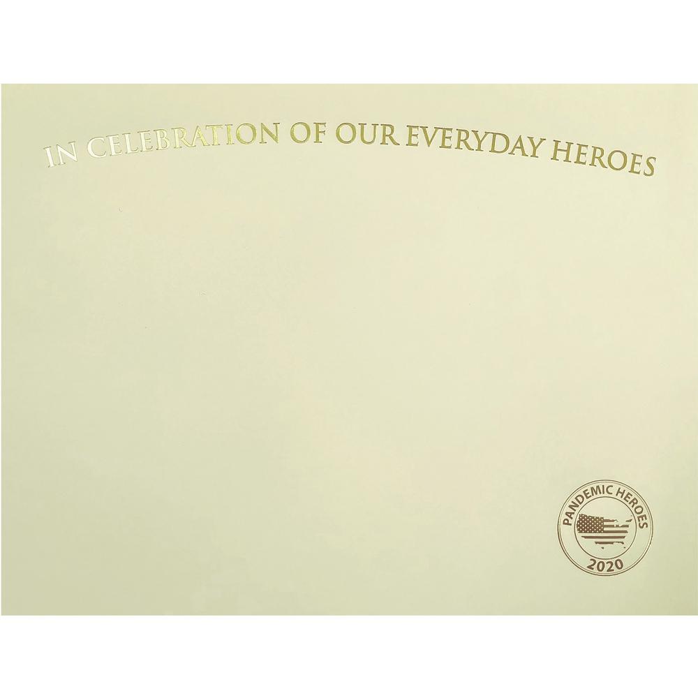 St. James&reg; Premium-Weight Certificates - 65 lb Basis Weight - "Everyday Heroes" - 8.5" Width x 11" Length - Inkjet, Laser Compatible - Ivory, Gold Foil - 1 Pack - TAA Compliant. Picture 1