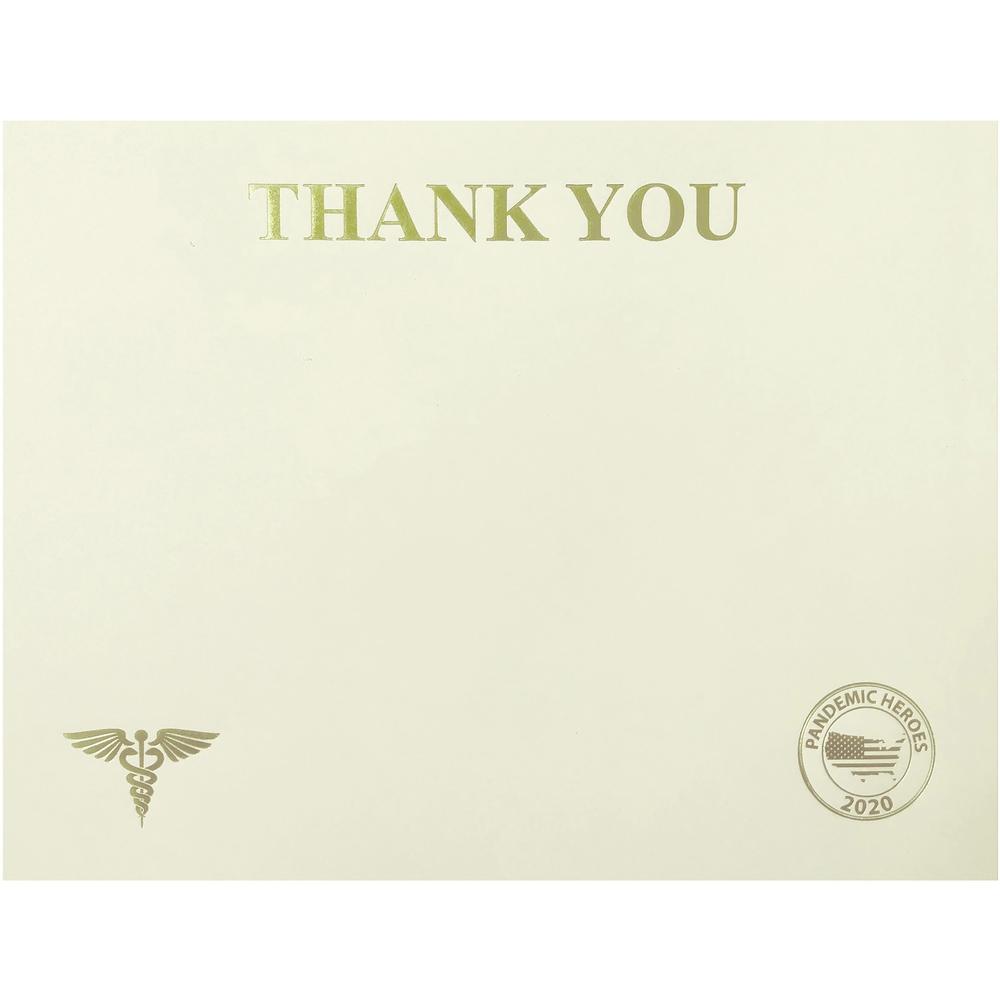 St. James&reg; Premium-Weight Certificates - 65 lb Basis Weight - "Thank You" - 8.5" Width x 11" Length - Inkjet, Laser Compatible - Ivory, Gold Foil - 1 Pack - TAA Compliant. Picture 1