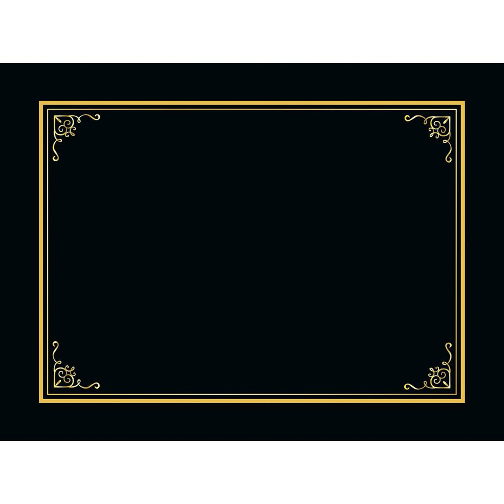 Geographics Letter Certificate Holder - 8 1/2" x 11" - Black - 5 / Pack. Picture 1