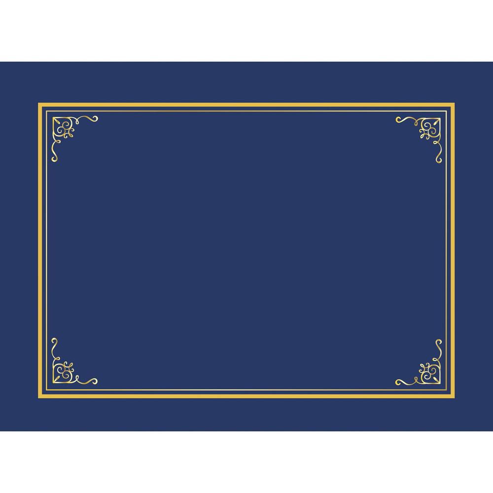 Geographics Letter Certificate Holder - 8 1/2" x 11" - Navy - 5 / Pack. Picture 1