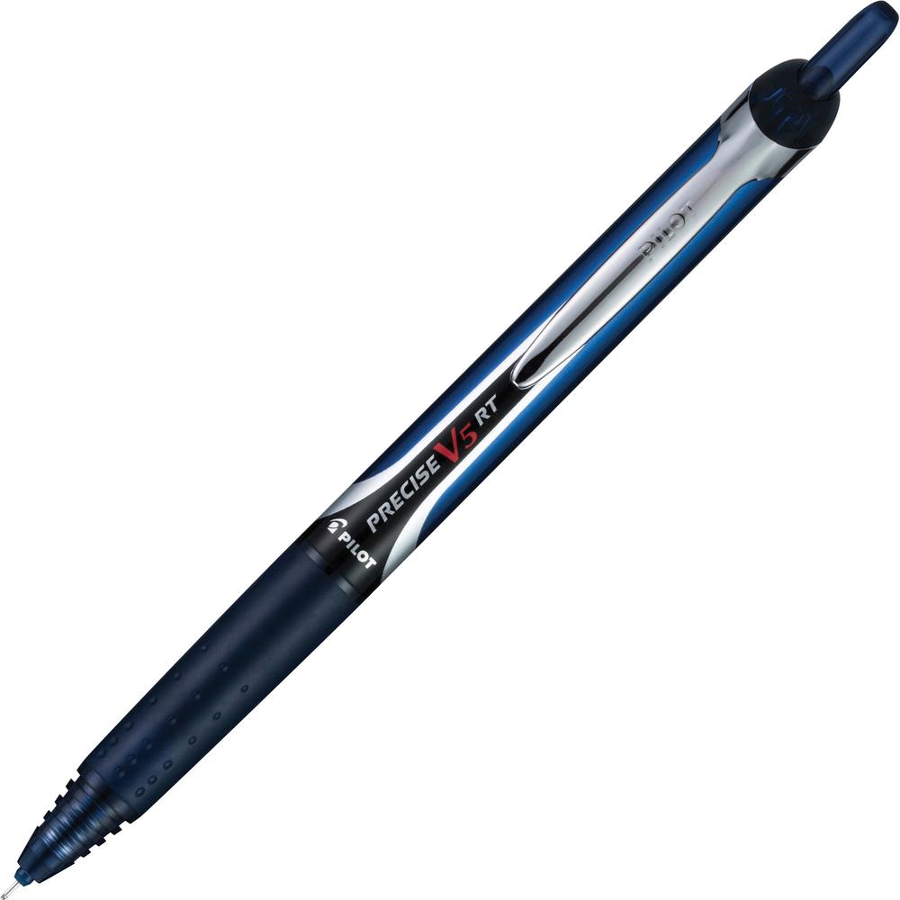 Pilot Rolling Ball Pen - Retractable - Navy Ink - Liquid - Rubber Barrel - Writing - 1 Dozen. Picture 1