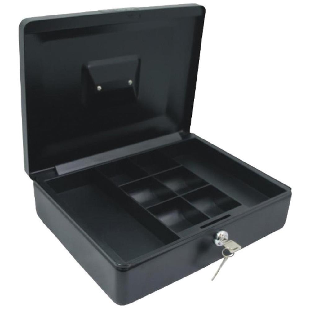 CARL Bill Tray Steel Security Cash Box - Steel - Black - 4" Height x 9" Width. Picture 1