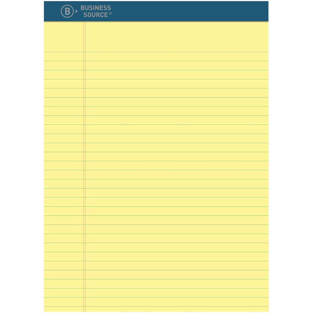 Business Source Premium Writing Pad - 50 Sheets - 0.20" Height x 8.5" Width x 11.8" Length - Tear Proof, Sturdy Back, Bleed-free - 1 Dozen. Picture 1